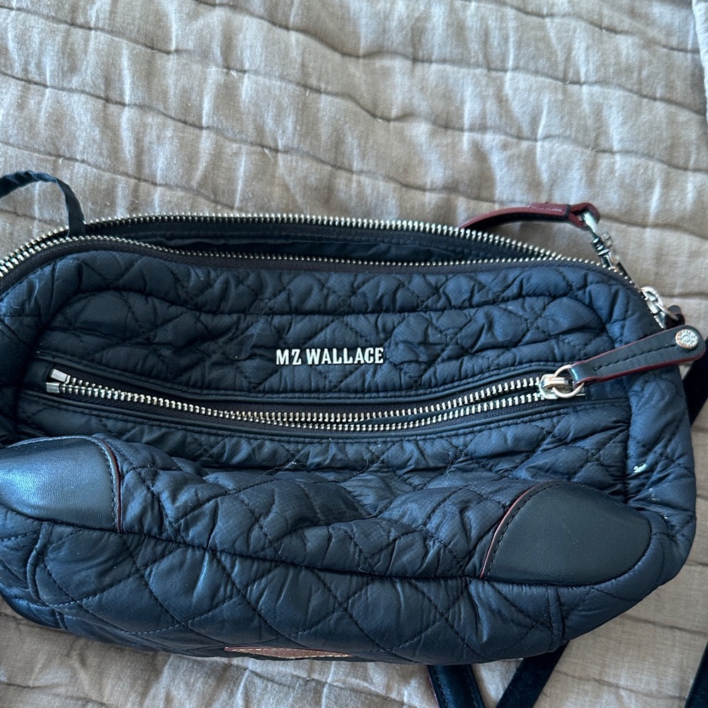 MZ Wallace Black Quilted Crossbody Bag